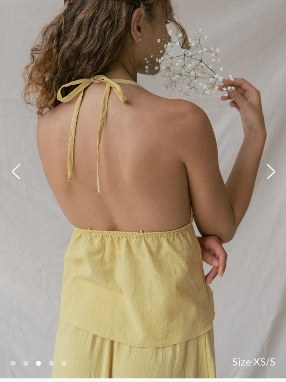 Soft Yellow Halter Top - Picture 3 of 9